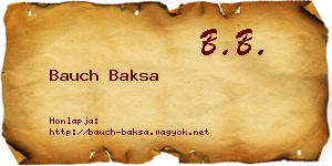 Bauch Baksa névjegykártya